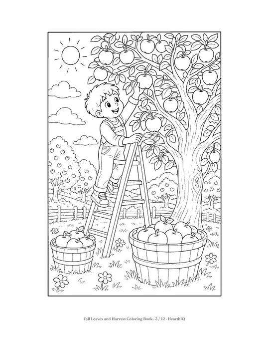 Fall Leaves and Harvest Coloring Book page 3