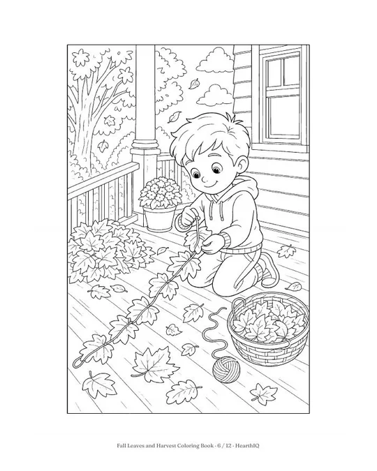Fall Leaves and Harvest Coloring Book page 6