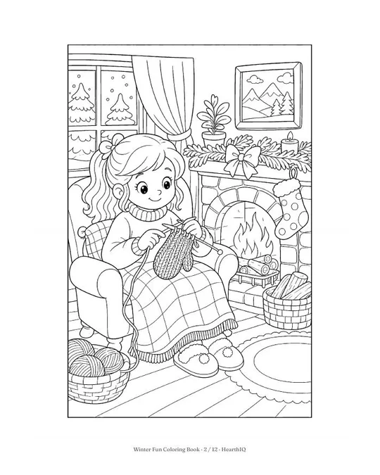 Winter Fun Coloring Book page 2