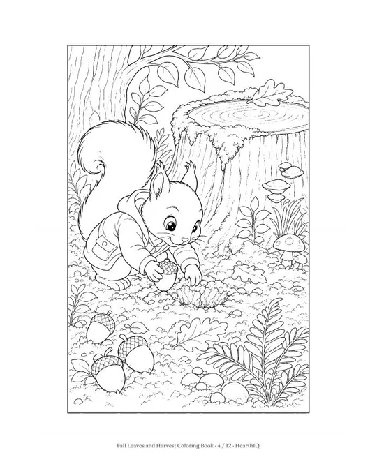 Fall Leaves and Harvest Coloring Book page 4