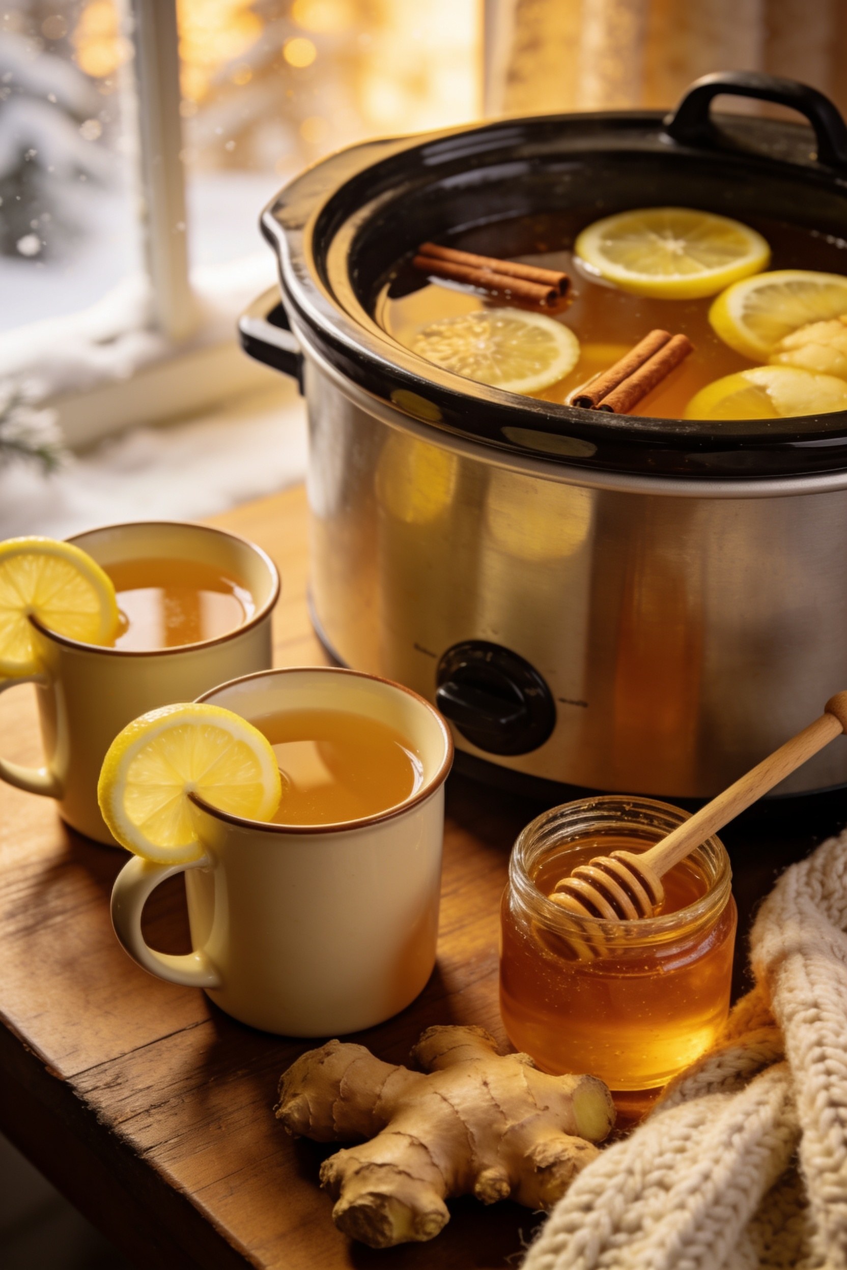 Slow Cooker Alcohol-Free Honey Lemon Toddy