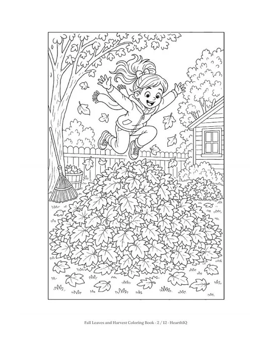 Fall Leaves and Harvest Coloring Book page 2