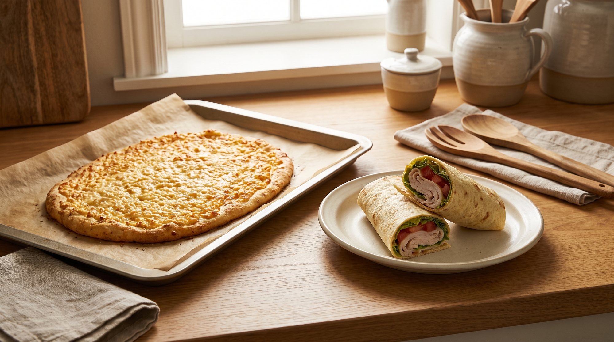 Cottage Cheese Flatbread Wraps