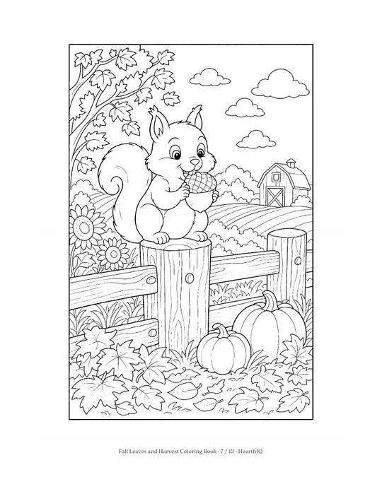 Fall Leaves and Harvest Coloring Book page 7