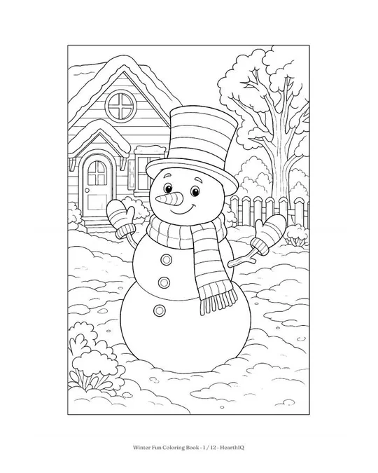 Winter Fun Coloring Book page 1