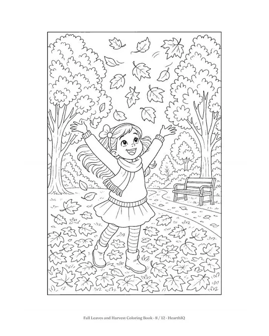 Fall Leaves and Harvest Coloring Book page 8