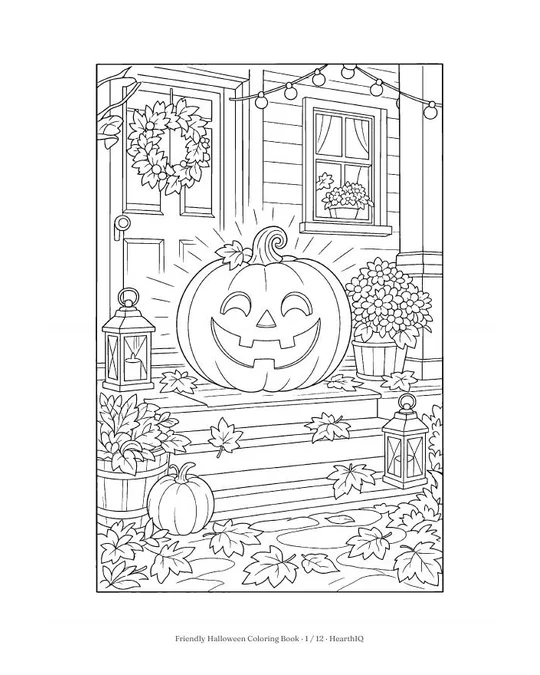 Friendly Halloween Coloring Book page 1
