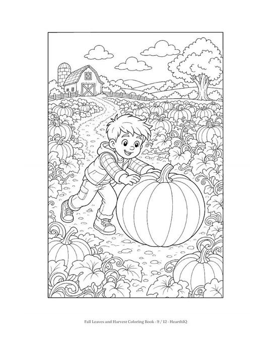 Fall Leaves and Harvest Coloring Book page 9