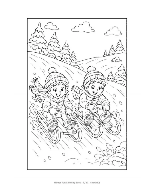Winter Fun Coloring Book page 4